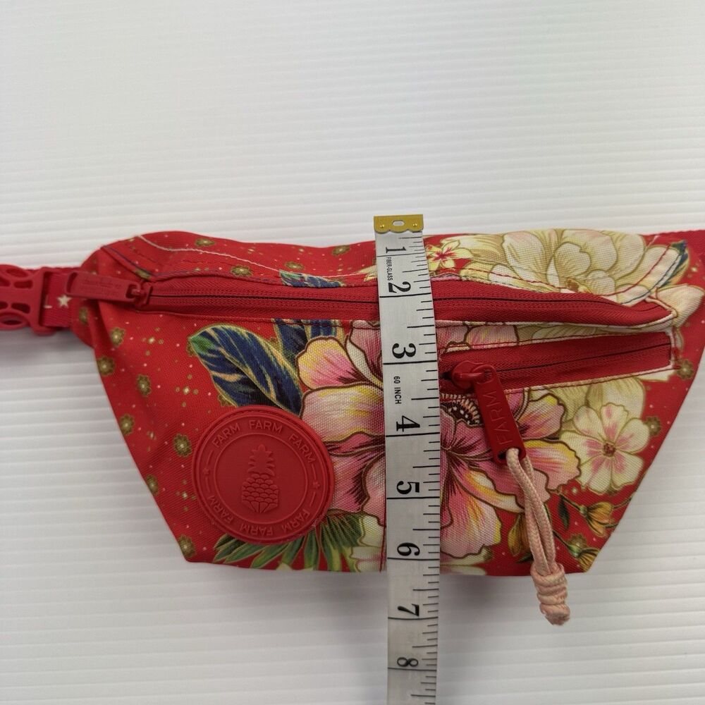 FARM Rio Pochete Fanny Pack Red Floral Waist Belt Bag Colorido Pelo Sol Rare - Picture 13 of 16
